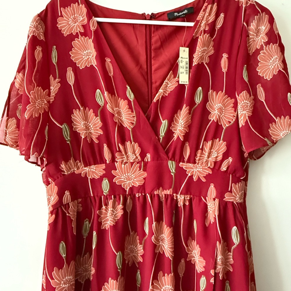 Madewell Red Floral Dress